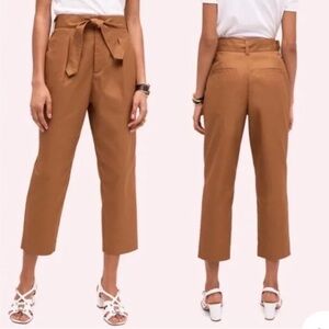 Kate Spade Modern Twill Tie Waist Pants Size 14 lighttoffee